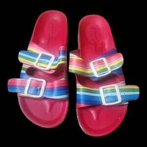 Women's BETSEY JOHNSON CALLI RAINBOW Slide SANDALS Size 8